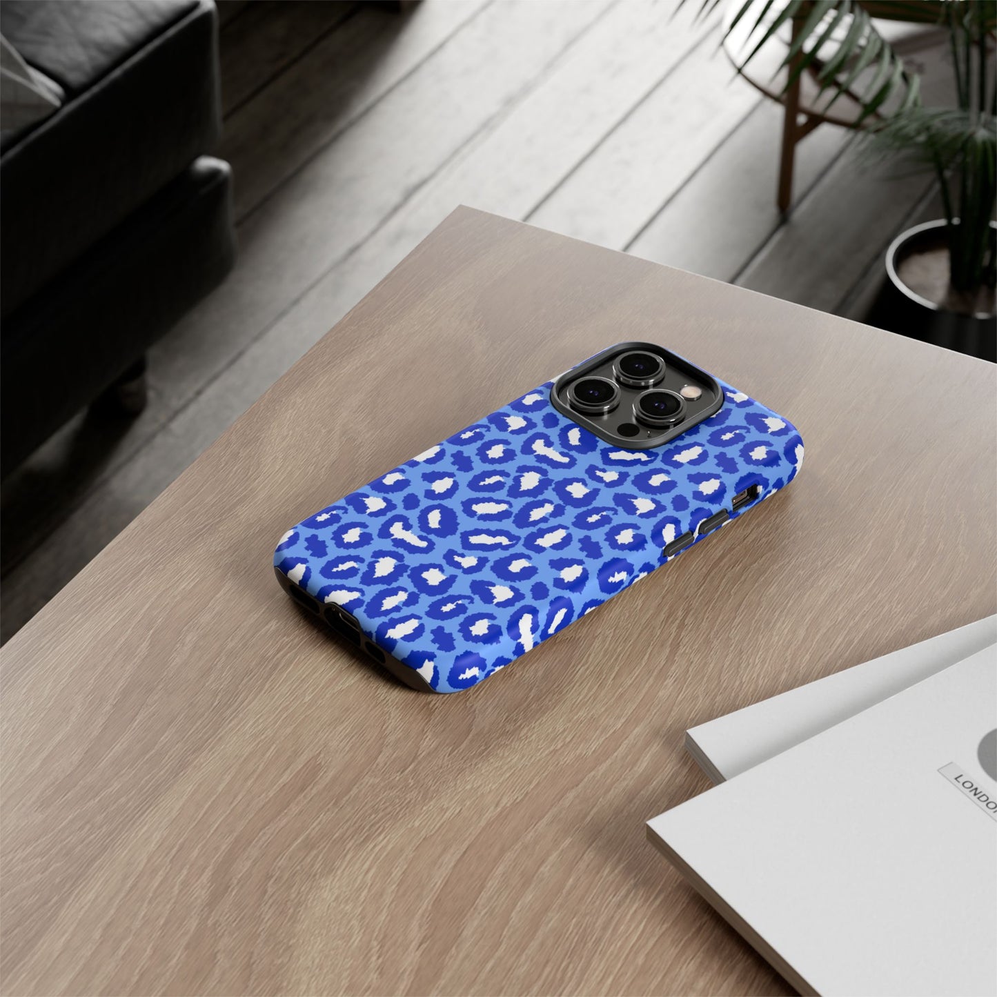 Leopard Vibes - Blue Edition Phone Case for iPhone & Samsung - Stylish & Durable Animal Print Case - JGUS