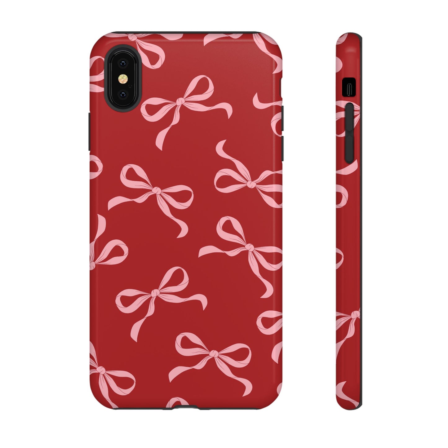 Pink Bows on Red Phone Case - JGUS