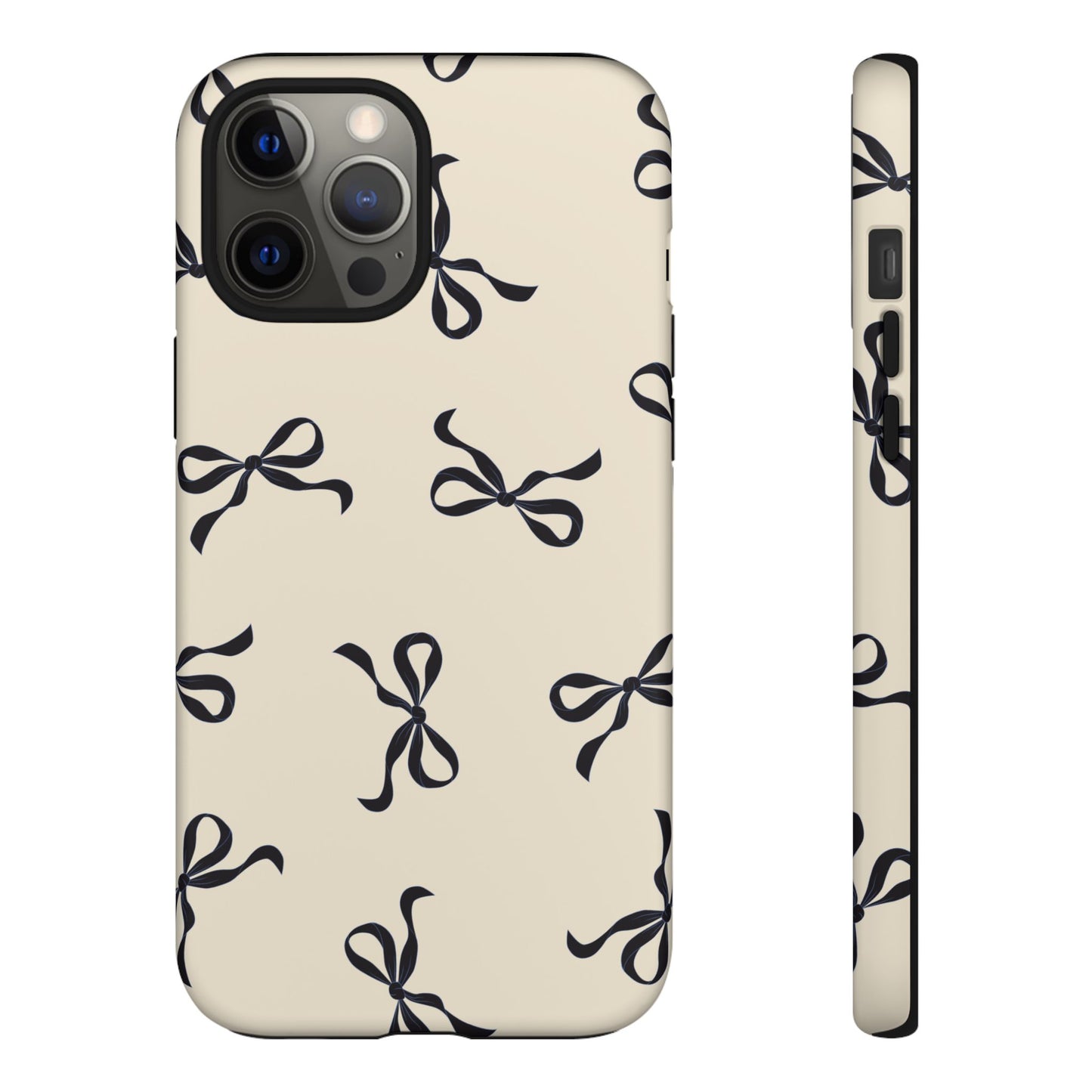 Beige and Black Bow Phone Case - JGUS
