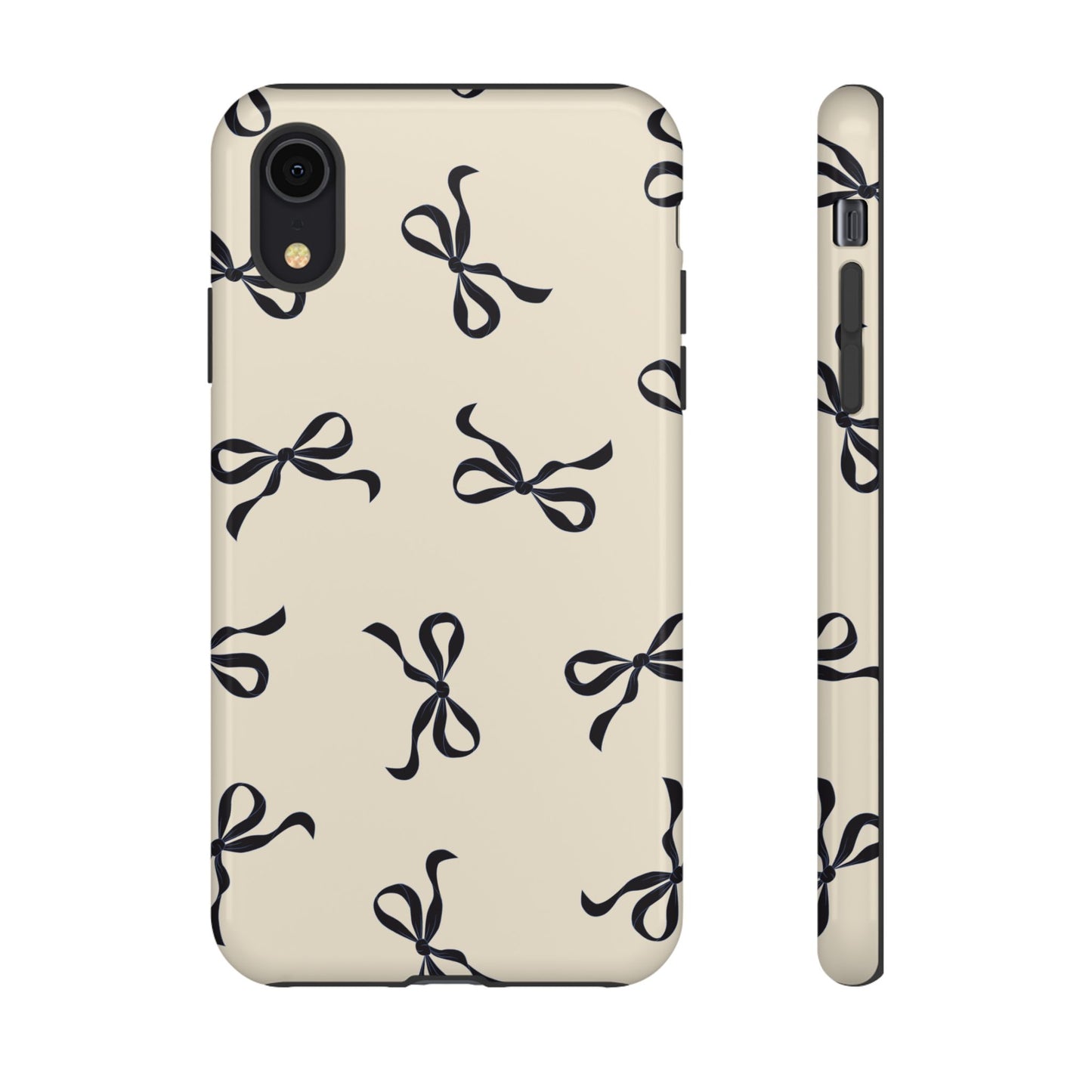 Beige and Black Bow Phone Case - JGUS