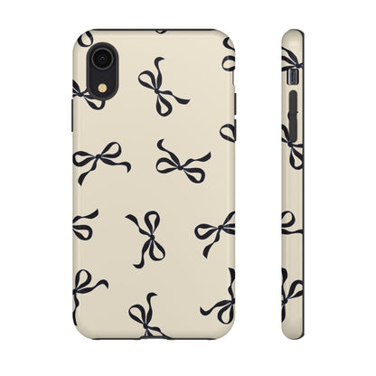 Beige and Black Bow Phone Case - JGUS