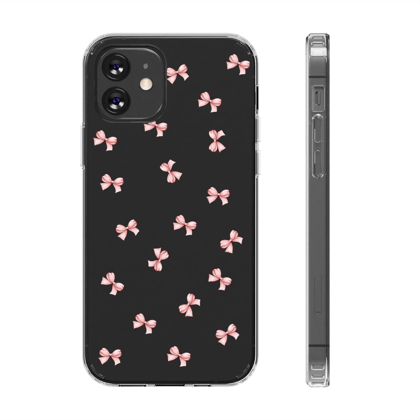 Pink Bow Dreams Clear Phone Case