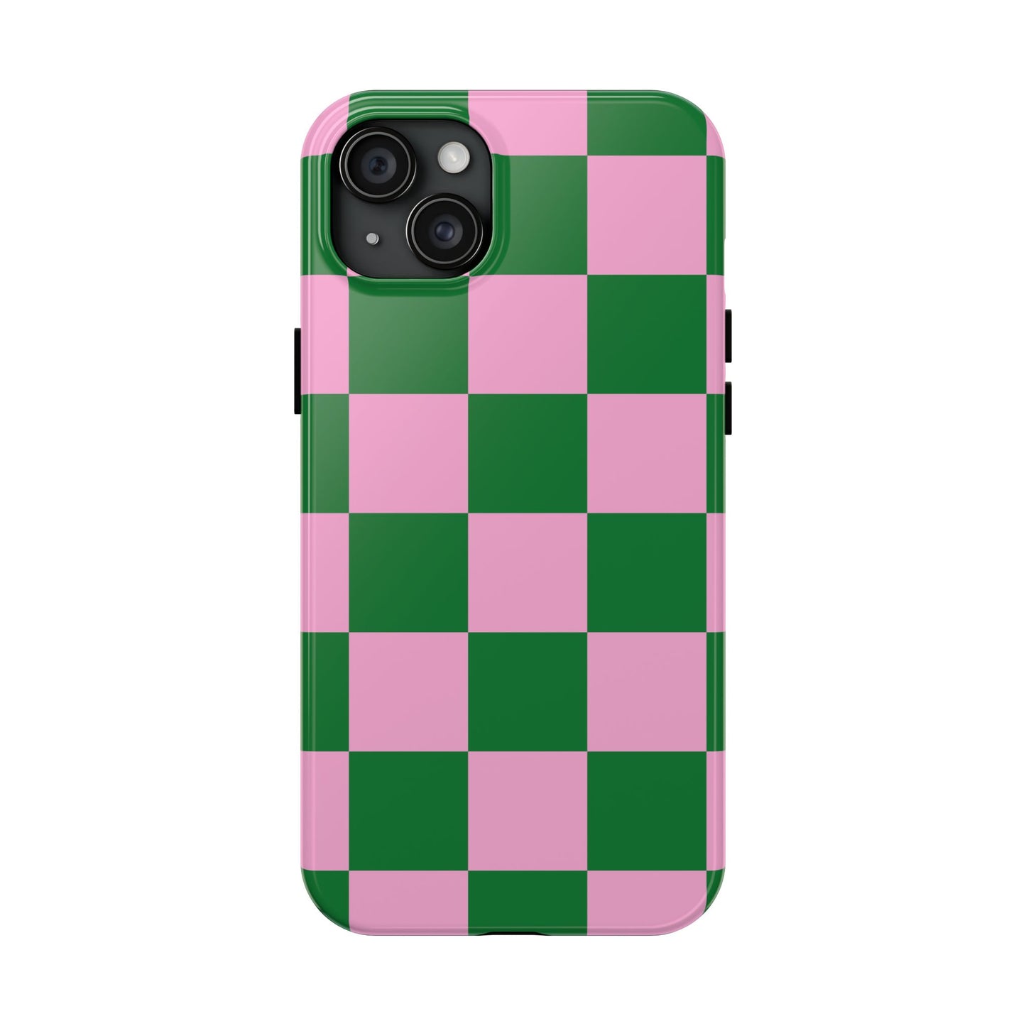 Pink Retro Checkered Phone Case – 90s Aesthetic, Vintage Grid Pattern for iPhone & Samsung