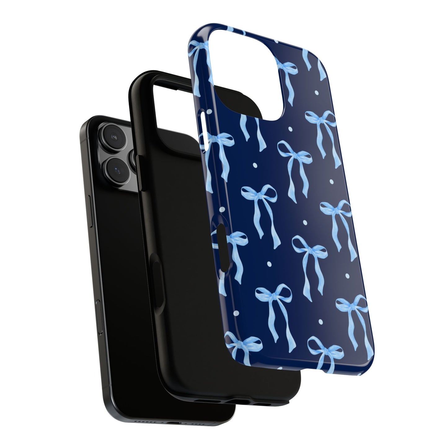 Bows & Blues Phone Case – Aesthetic Ribbon Print | Fits iPhone & Samsung - JGUS