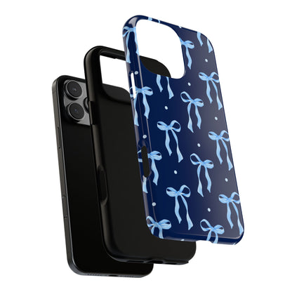 Bows & Blues Phone Case – Aesthetic Ribbon Print | Fits iPhone & Samsung - JGUS