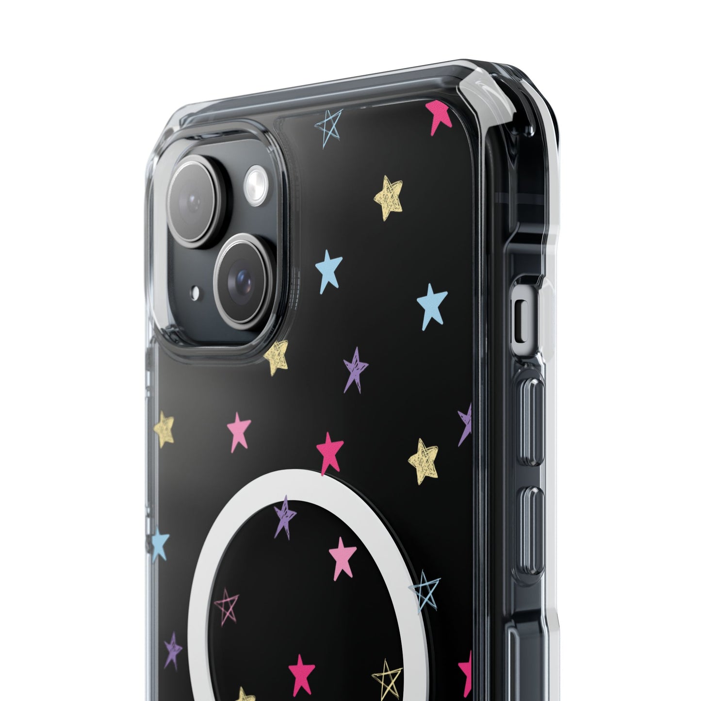 Star Pattern Clear Mag Safe Case, Magnetic Clear Impact Case