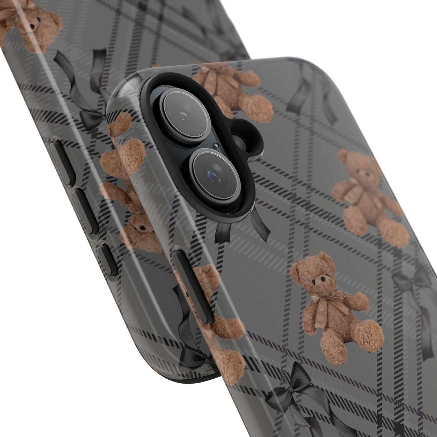 Cute Bows & Bears Phone Case – Customizable, Dual-Layer Protection for iPhone & Samsung