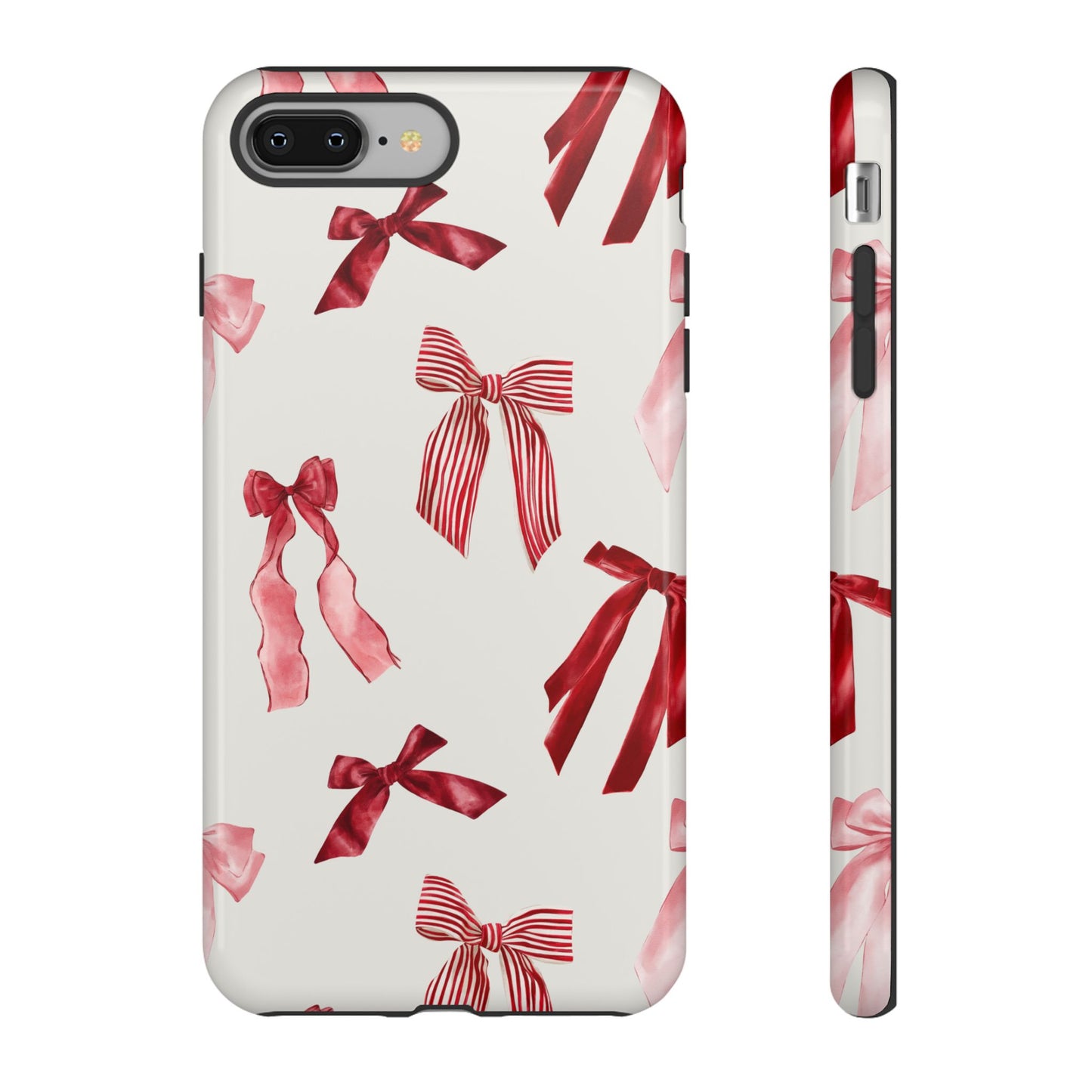 Burgundy Chic Bow Design Phone Case - JGUS