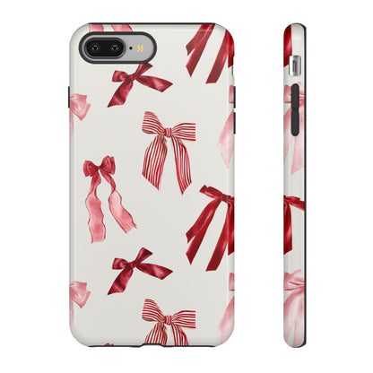 Burgundy Chic Bow Design Phone Case - JGUS