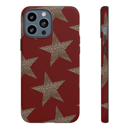 Leopard Star Luxe - Burgundy Edition | Aesthetic Coquette Phone Case for iPhone & Galaxy - JGUS
