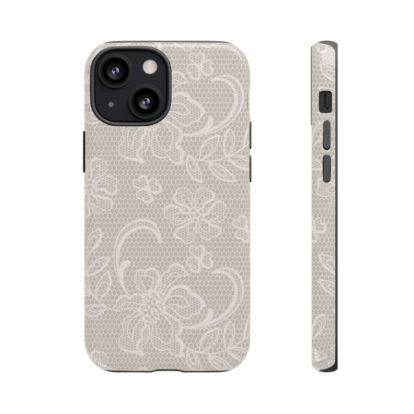 Lace Phone Case for iPhone Samsung Pixel – Cream Floral Elegant Aesthetic - JGUS