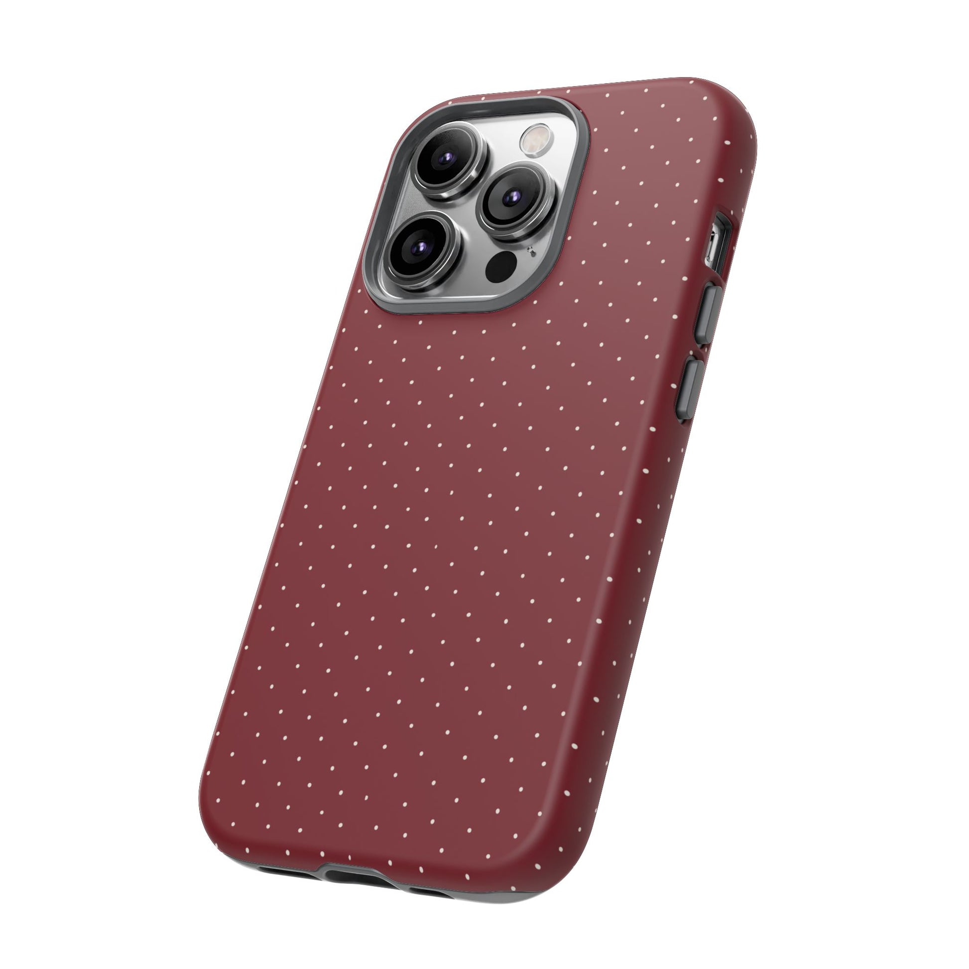 Burgundy  & White Dots Case - JGUS