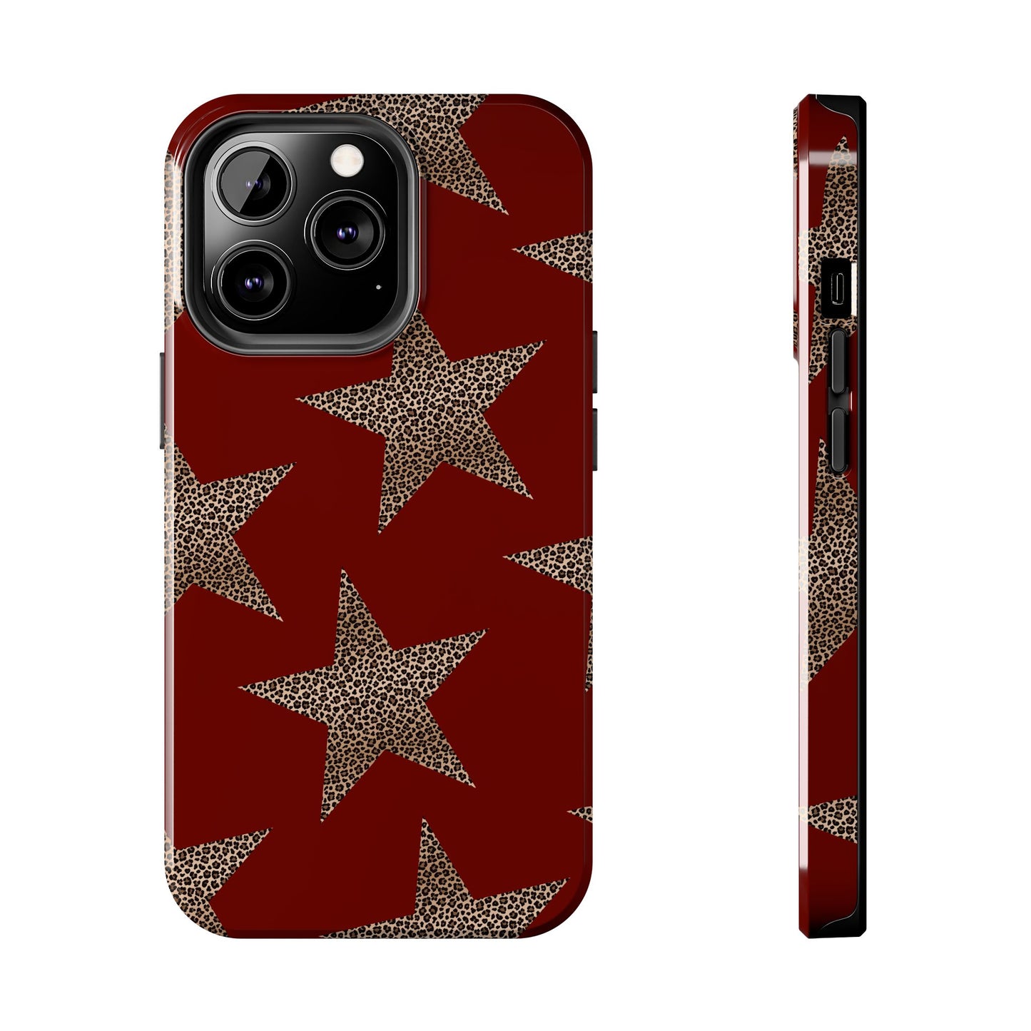 Leopard Star Luxe - Burgundy Edition | Aesthetic Coquette Phone Case for iPhone & Galaxy