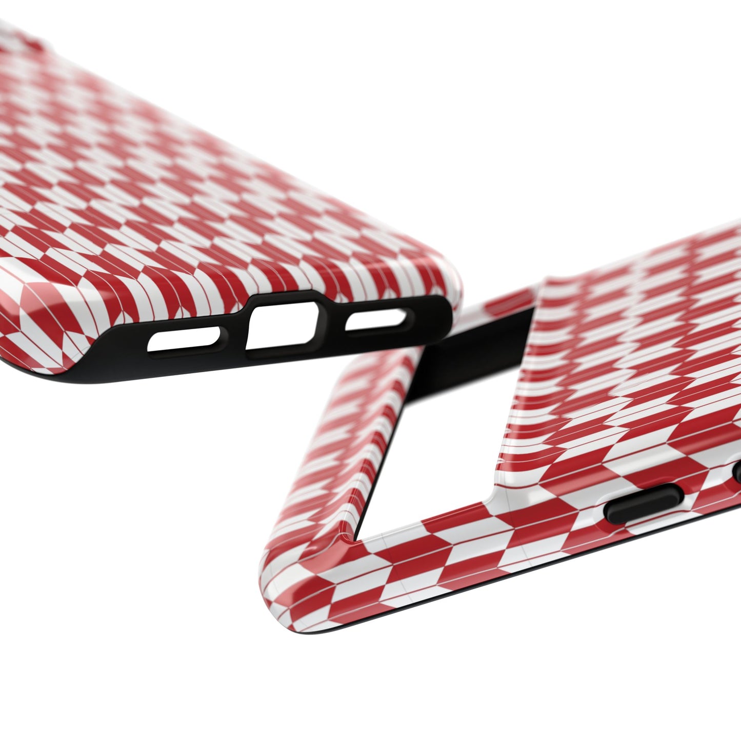 Red Geometric Phone Case for iPhone Samsung Pixel – Bold Pattern Aesthetic Modern Design - JGUS