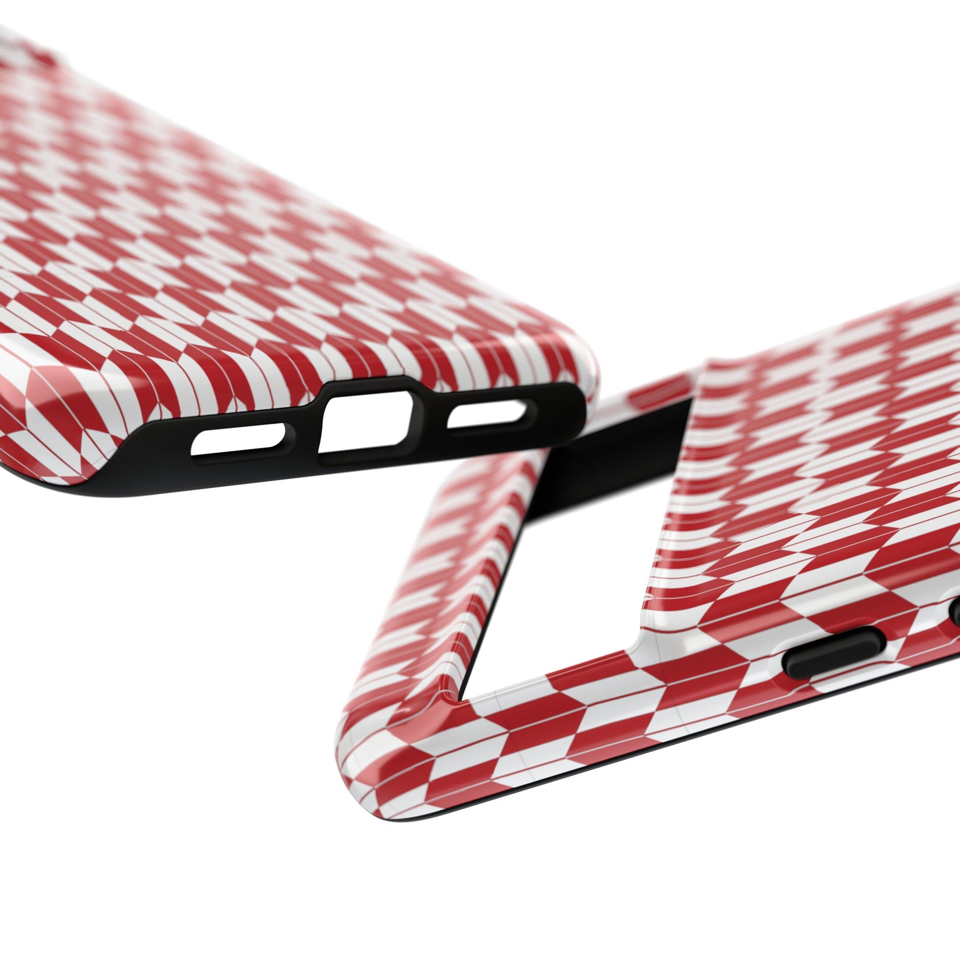 Red Geometric Phone Case for iPhone Samsung Pixel – Bold Pattern Aesthetic Modern Design - JGUS