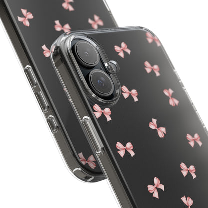 Pink Bow Dreams Clear Phone Case