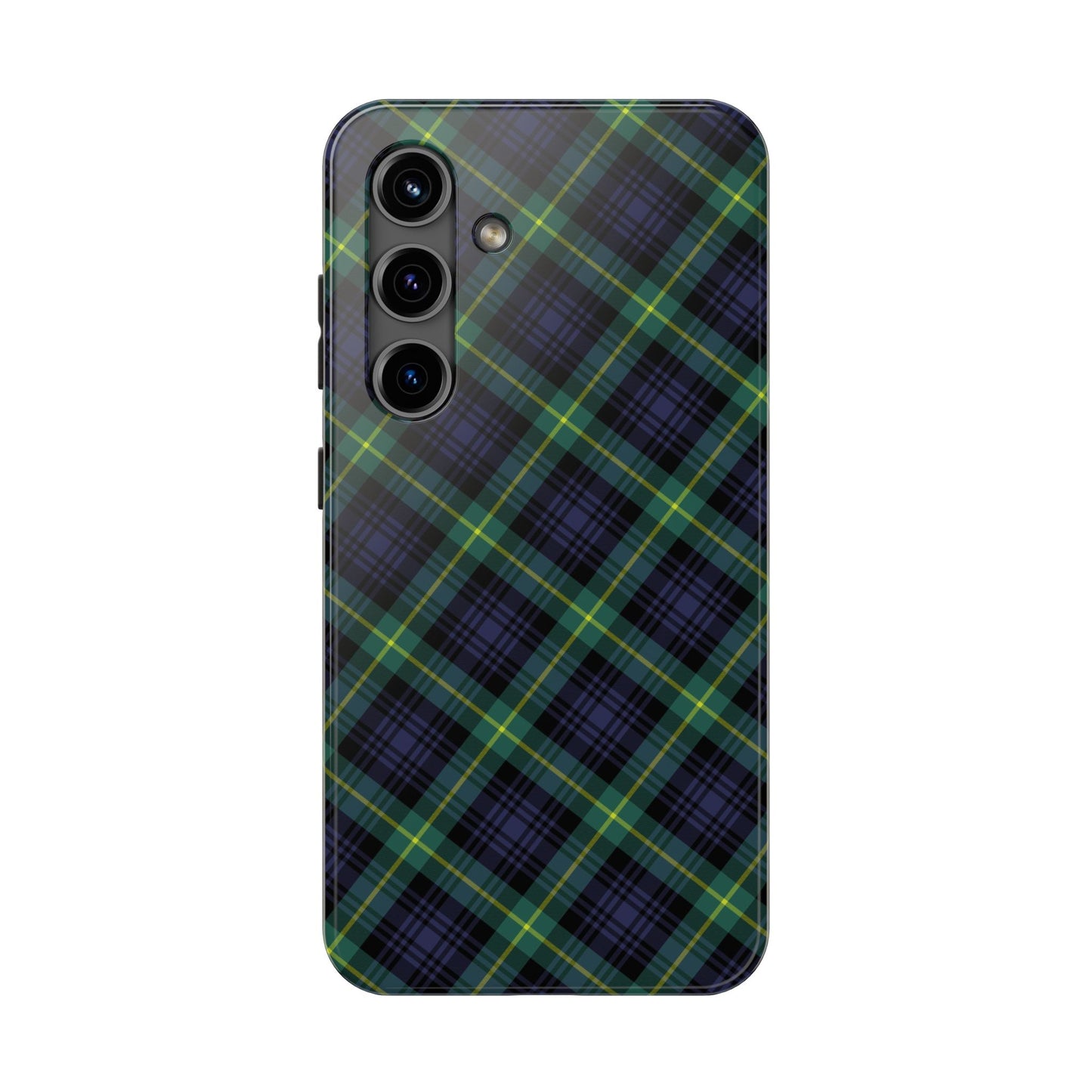 Jade Plaid Luxe Phone Case – Dual-Layer Protection for iPhone & Samsung