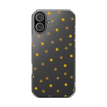 Yellow Stars Clear Phone Case – Stylish, Durable Protection