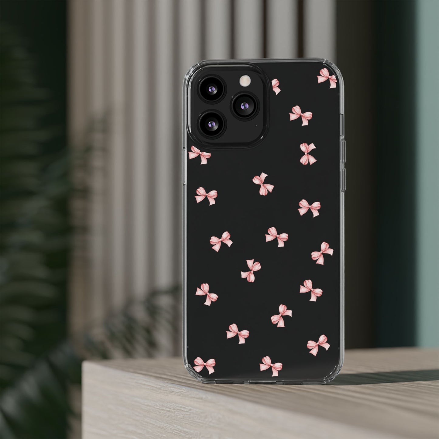 Pink Bow Dreams Clear Phone Case