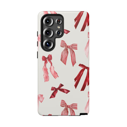 Burgundy Chic Bow Design Phone Case - JGUS