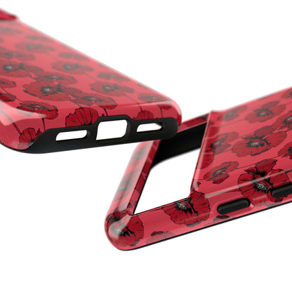 Red Poppy Phone Case for iPhone, Samsung & Google Pixel – Bold Floral Statement Aesthetic - JGUS