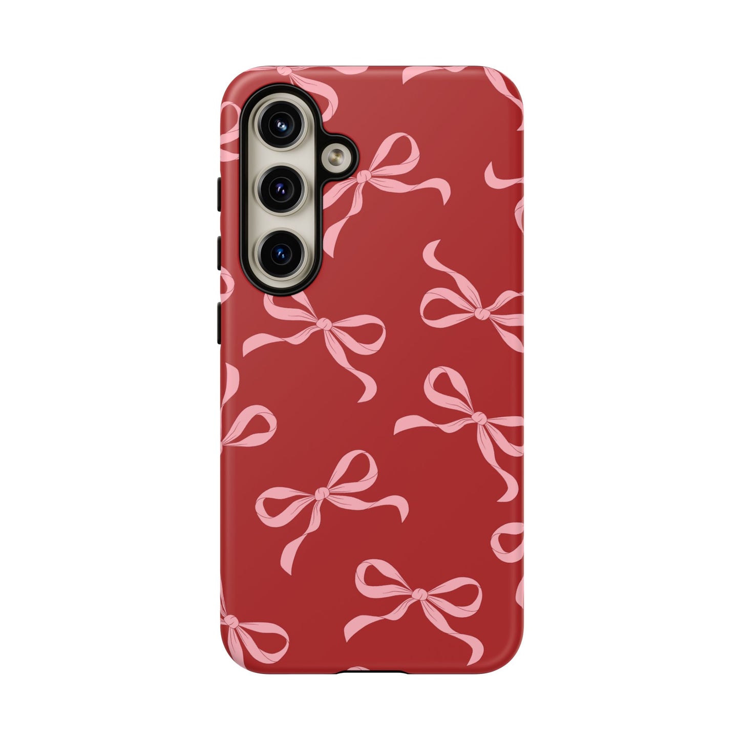 Pink Bows on Red Phone Case - JGUS