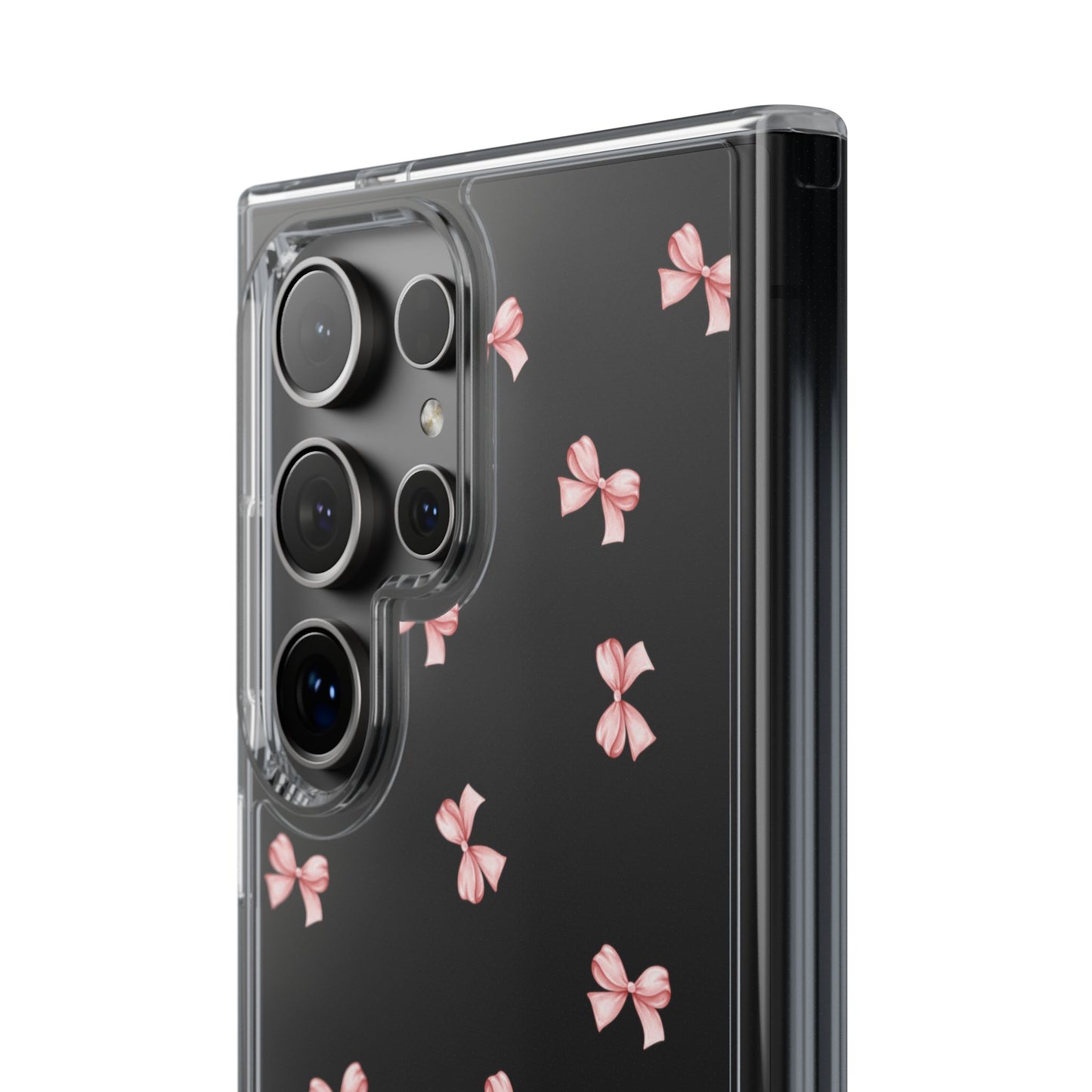 Pink Bow Dreams Clear Phone Case