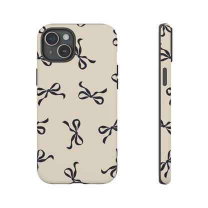 Beige and Black Bow Phone Case - JGUS