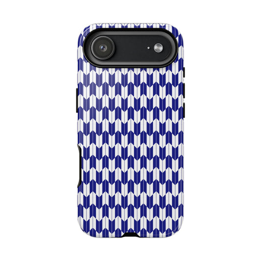 Navy Blue Geometric Phone Case for iPhone Samsung Pixel – Minimal Pattern Modern Aesthetic - JGUS