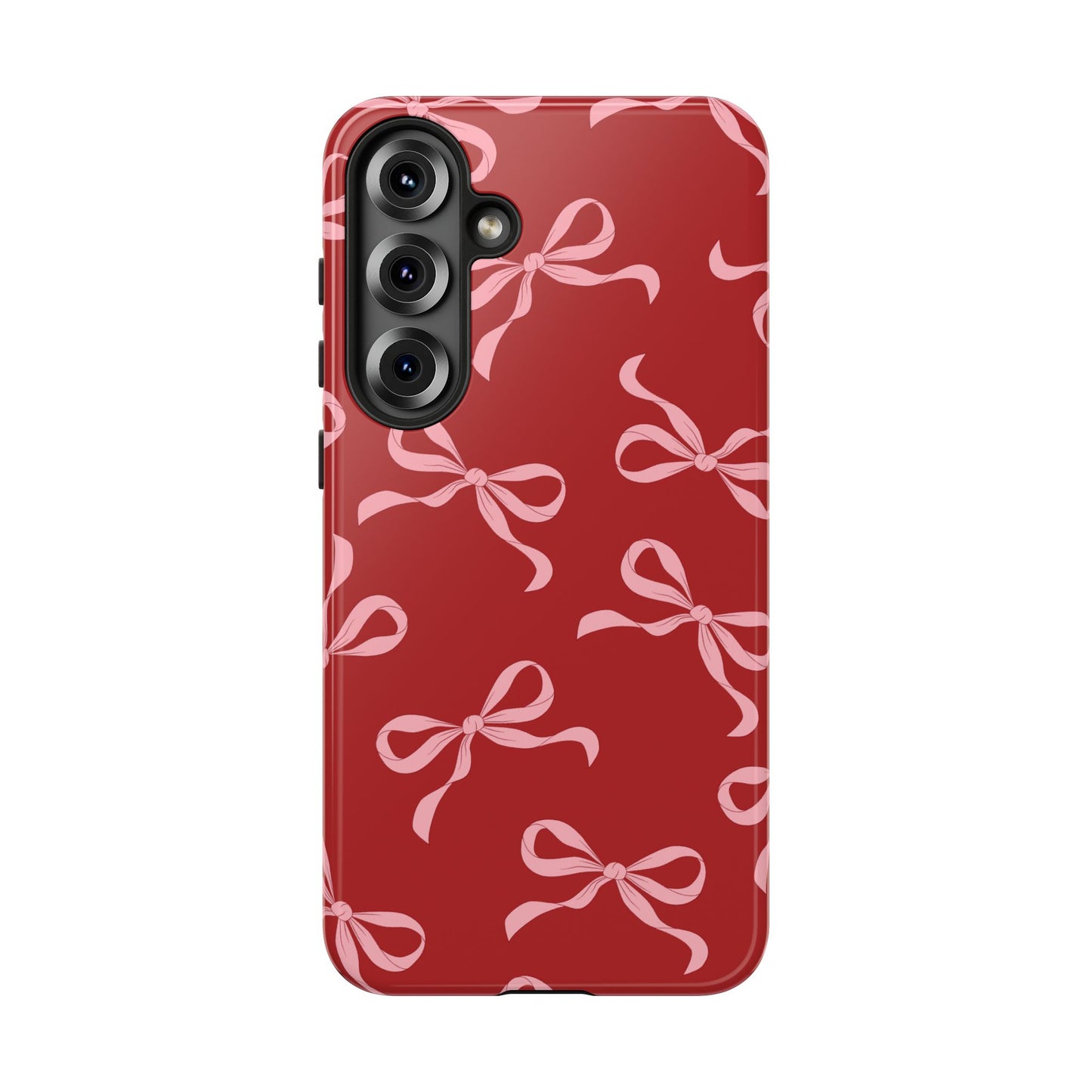 Pink Bows on Red Phone Case - JGUS