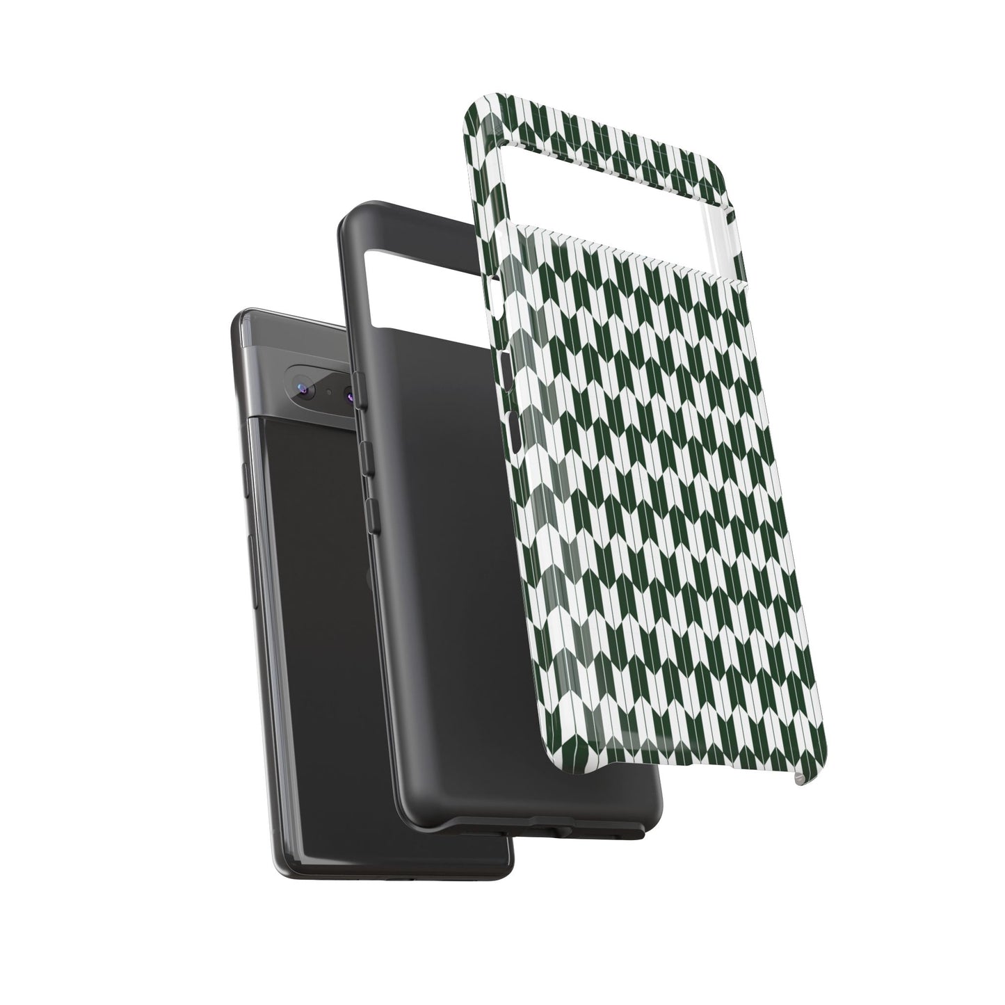 Green Harmony Geometric Phone Case – Durable, Slim, and MagSafe Compatible - JGUS