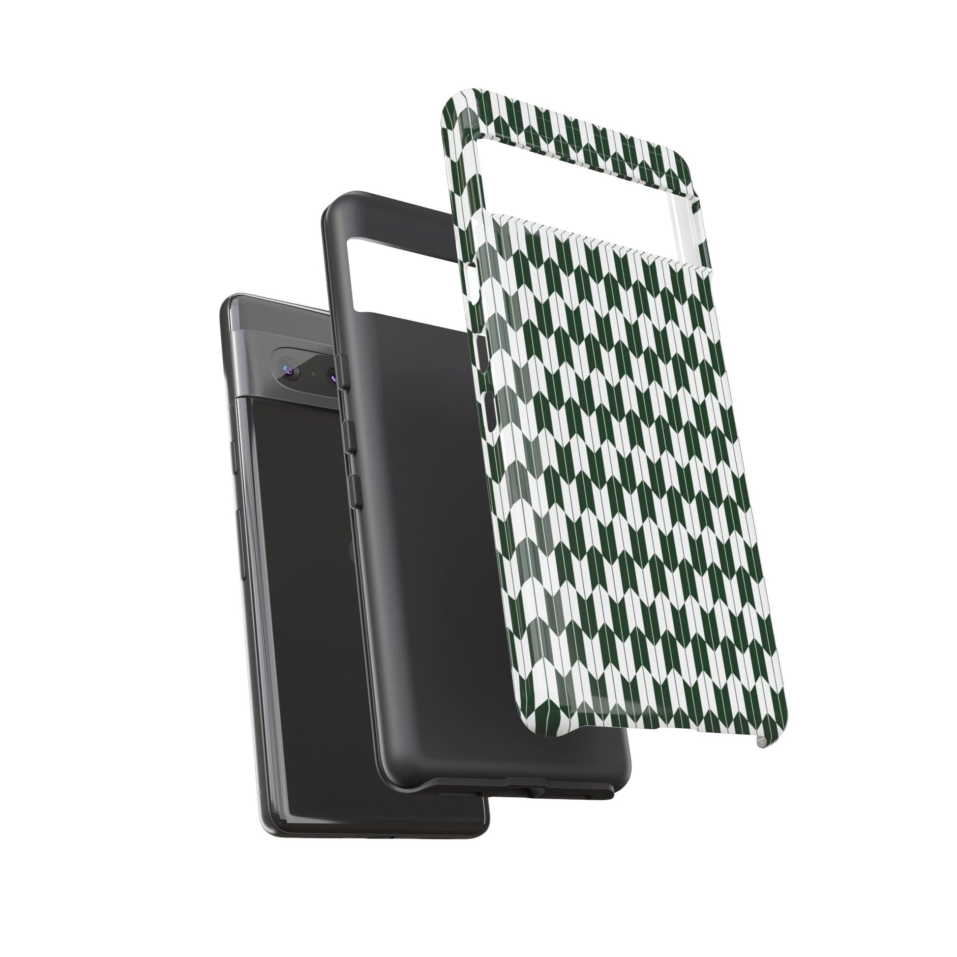 Green Harmony Geometric Phone Case – Durable, Slim, and MagSafe Compatible - JGUS