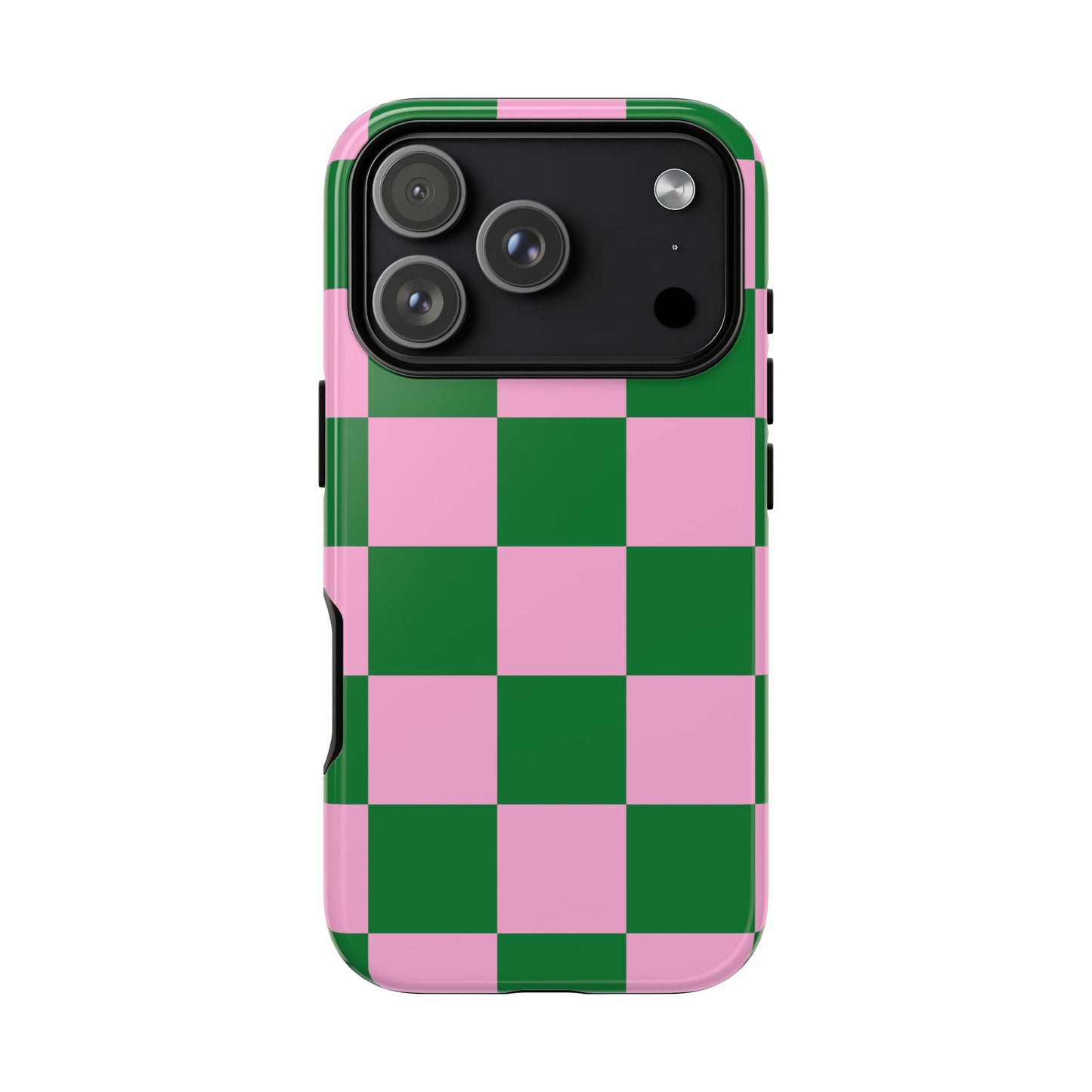 Pink Retro Checkered Phone Case – 90s Aesthetic, Vintage Grid Pattern for iPhone & Samsung - JGUS