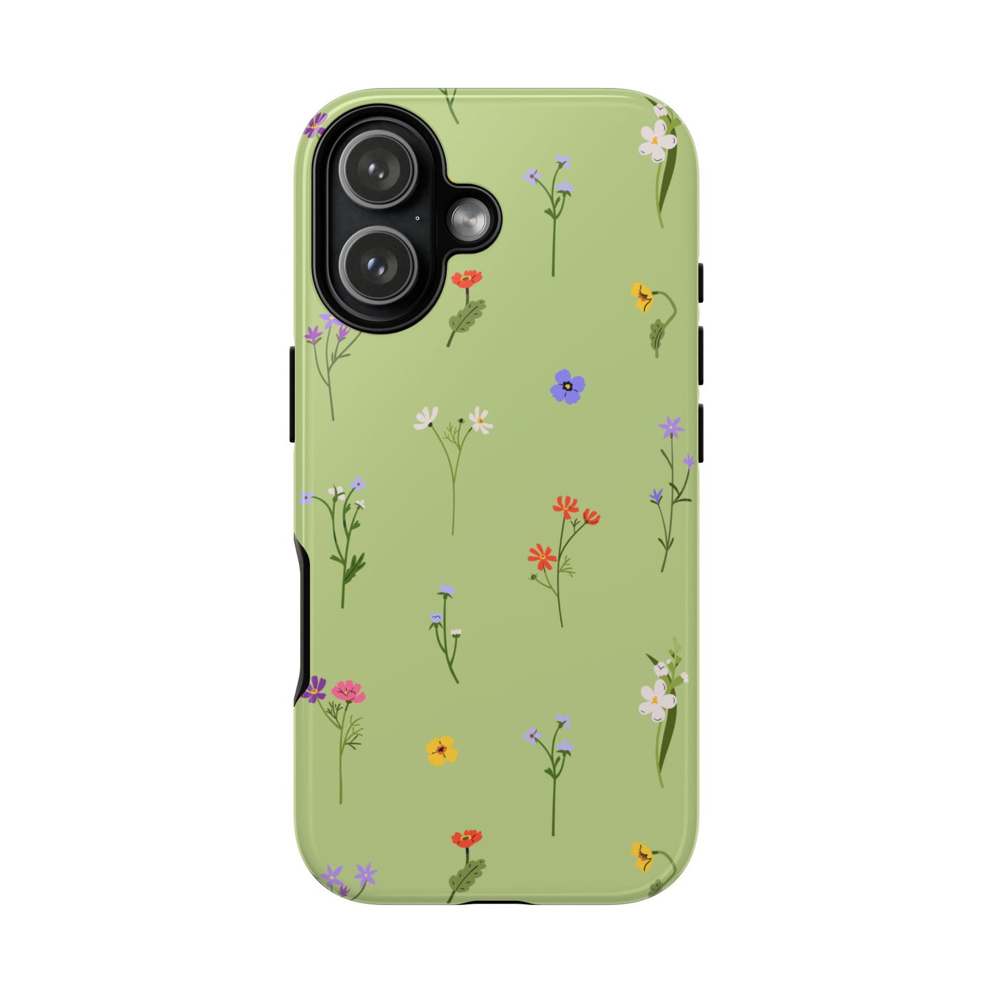 Pastel Green Wildflower Phone Case – Cute Floral Pattern for iPhone & Samsung