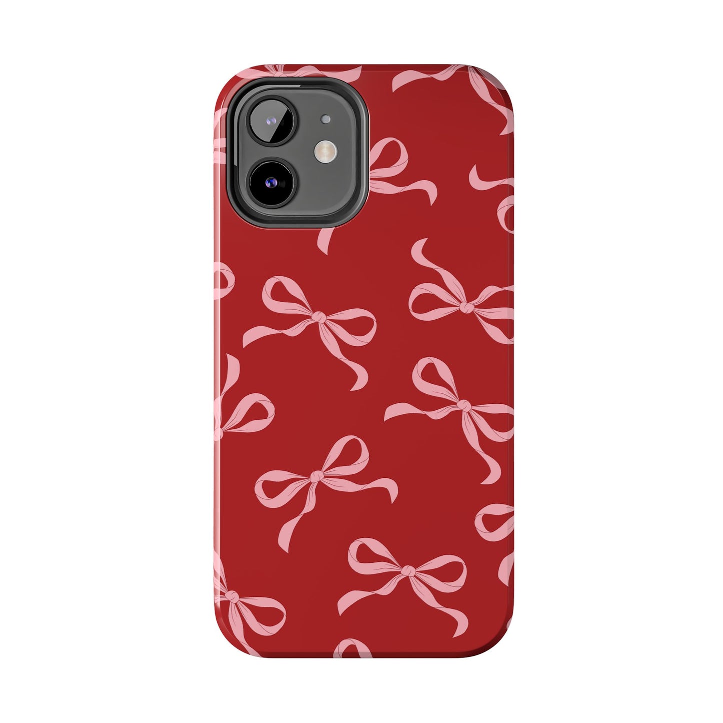 Pink Bows on Red Phone Case