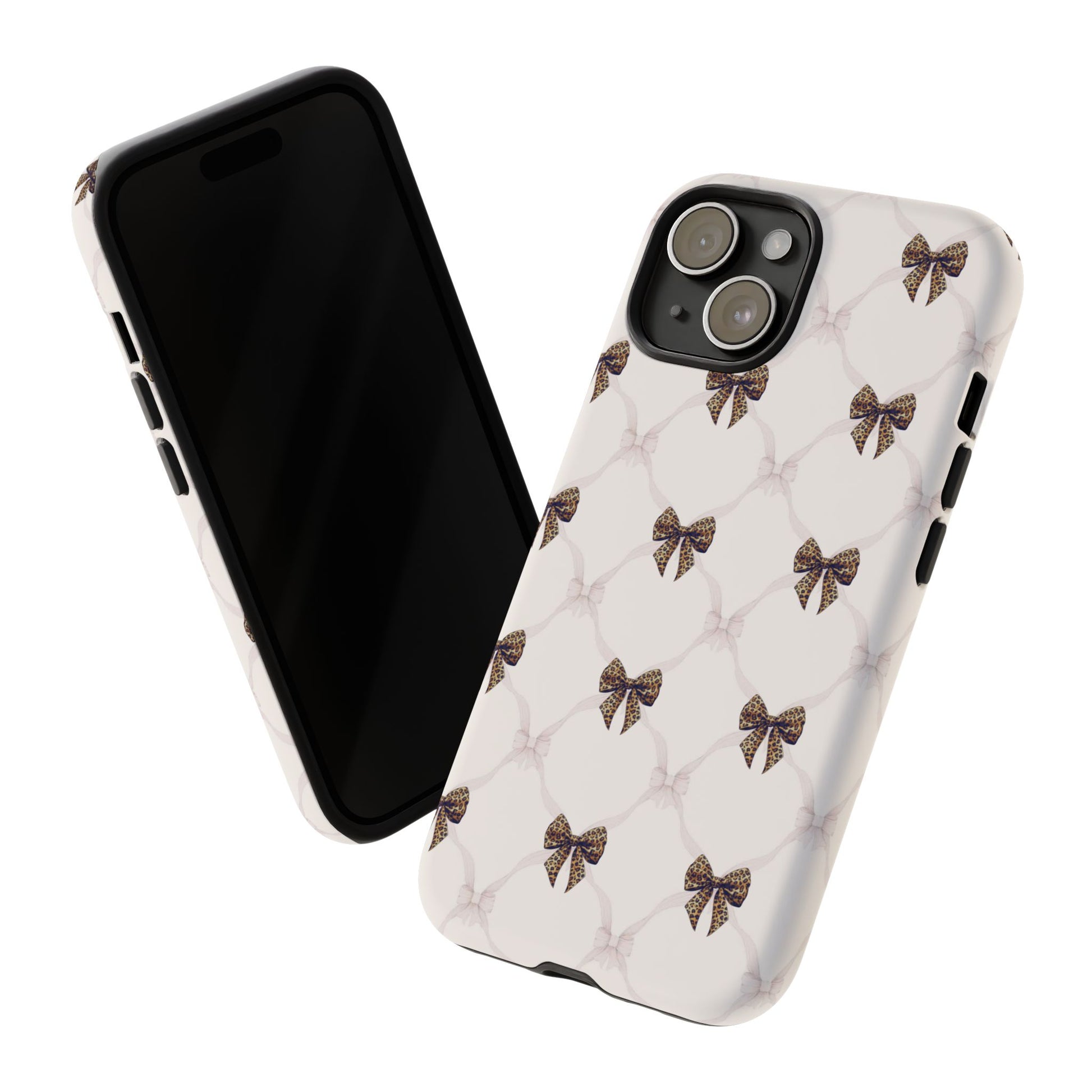 Chic Bow Pattern Phone Case | Elegant Clear Protective Case | Stylish iPhone & Samsung Cover - JGUS