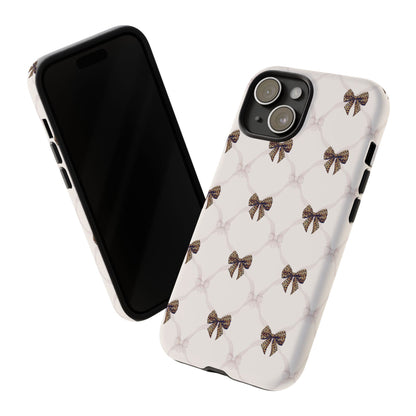 Chic Bow Pattern Phone Case | Elegant Clear Protective Case | Stylish iPhone & Samsung Cover - JGUS