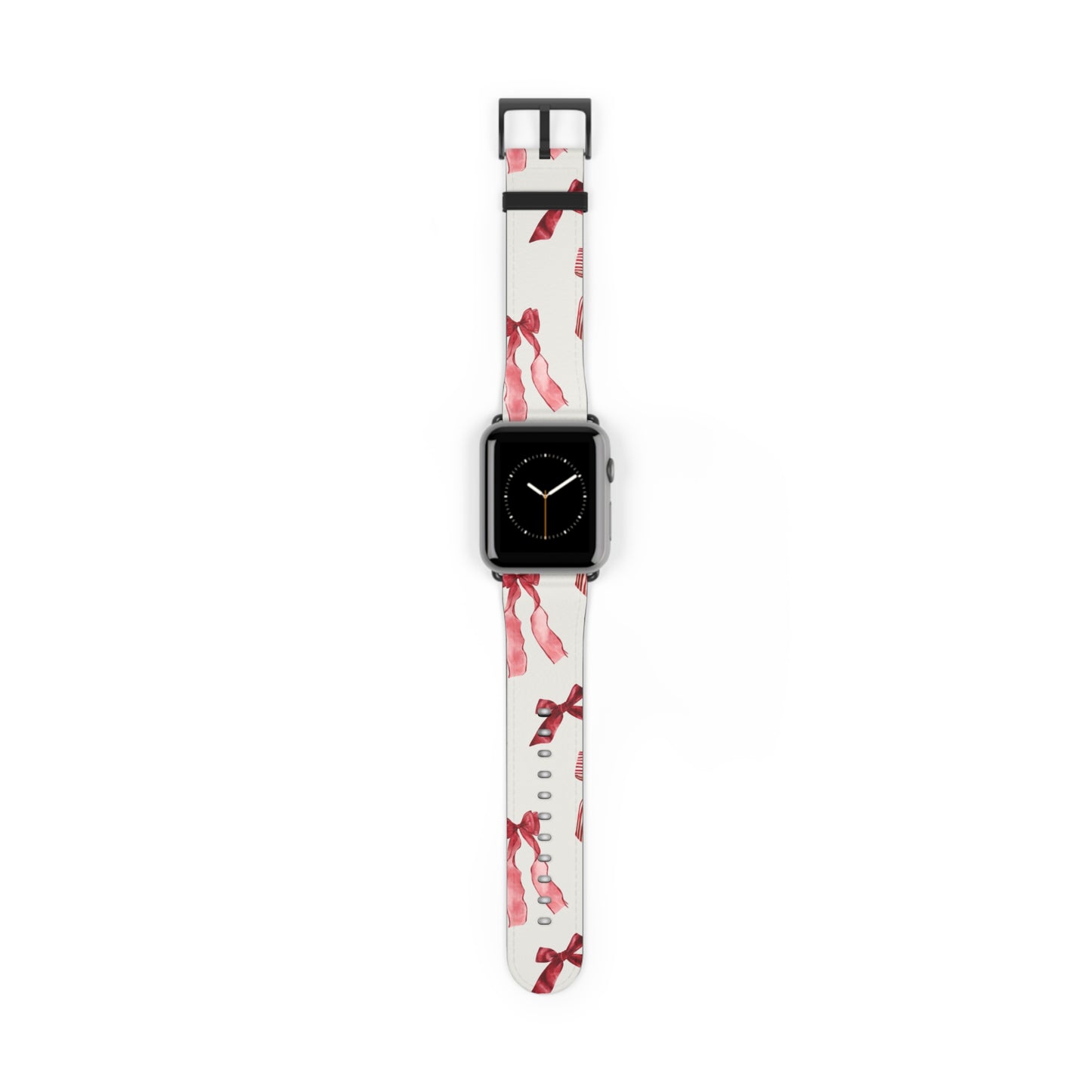 Burgundy Chic Bow Design Apple Watch Band - Vegan Leather, Eco-Friendly & Stylish