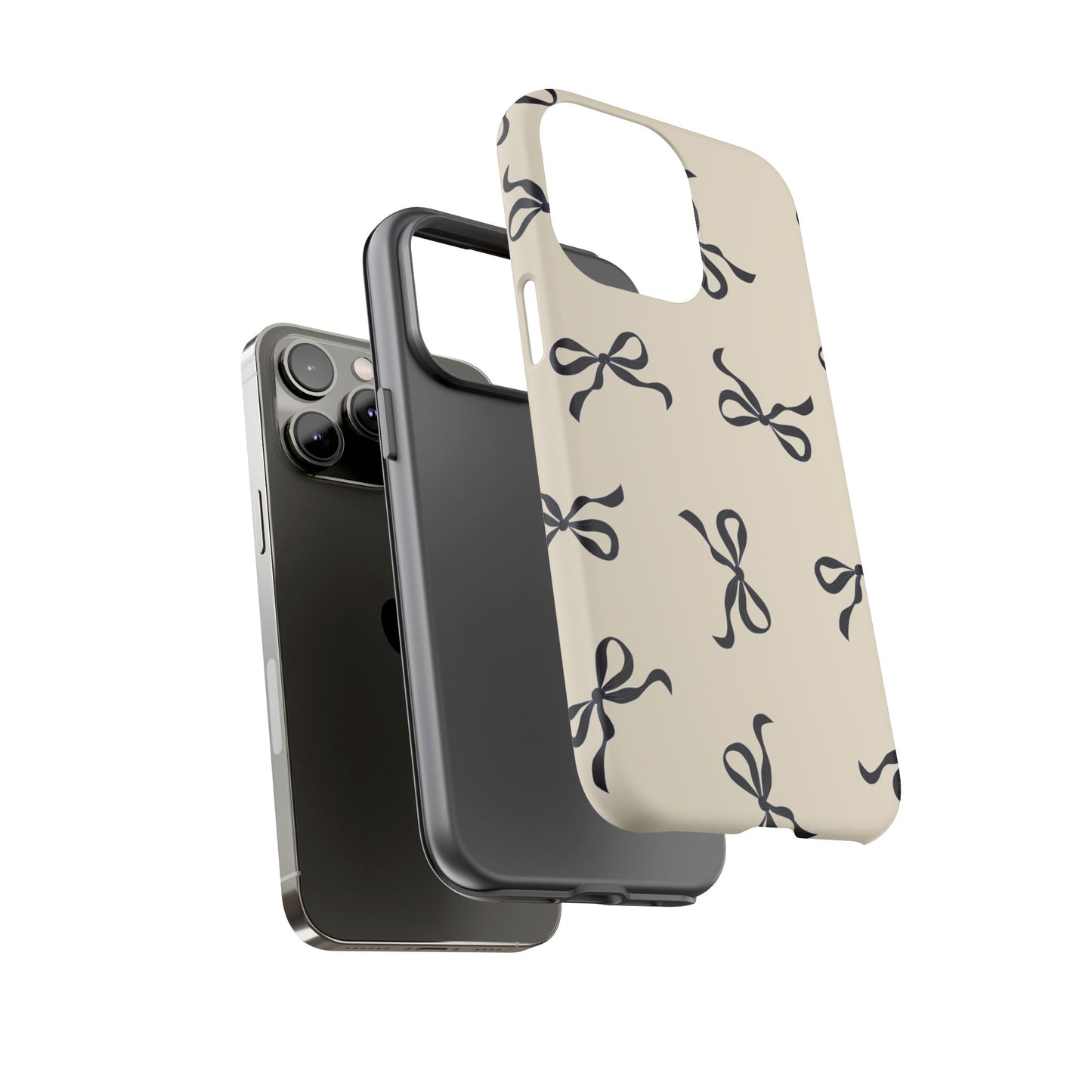 Beige and Black Bow Phone Case - JGUS