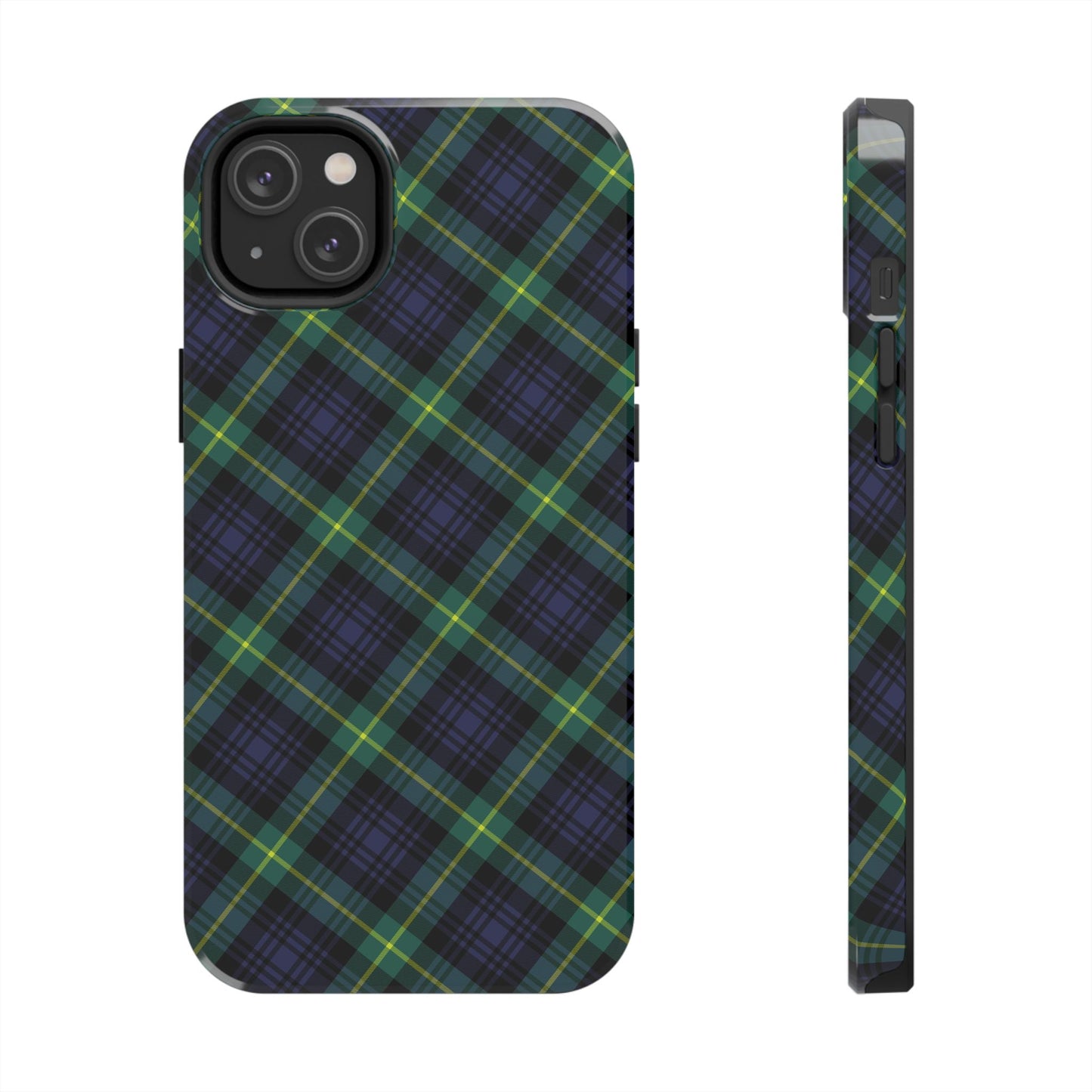 Jade Plaid Luxe Phone Case – Dual-Layer Protection for iPhone & Samsung