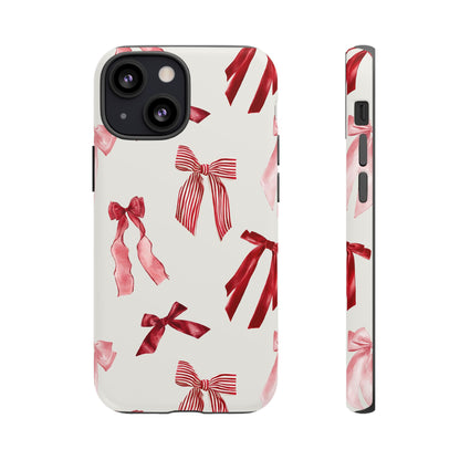 Burgundy Chic Bow Design Phone Case - JGUS