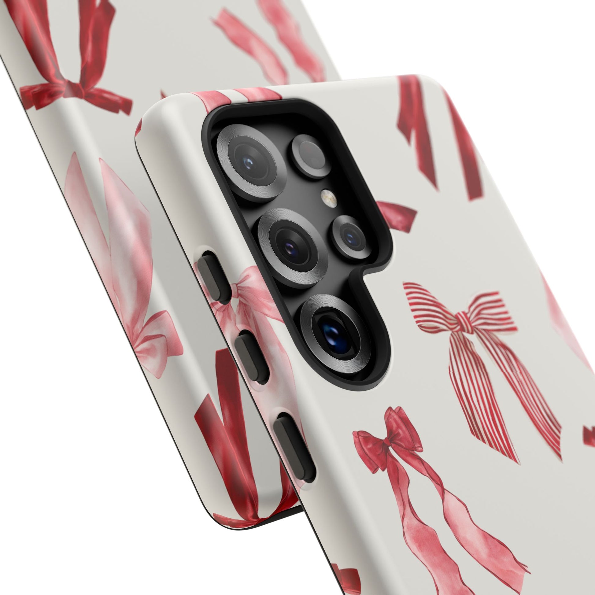 Burgundy Chic Bow Design Phone Case - JGUS