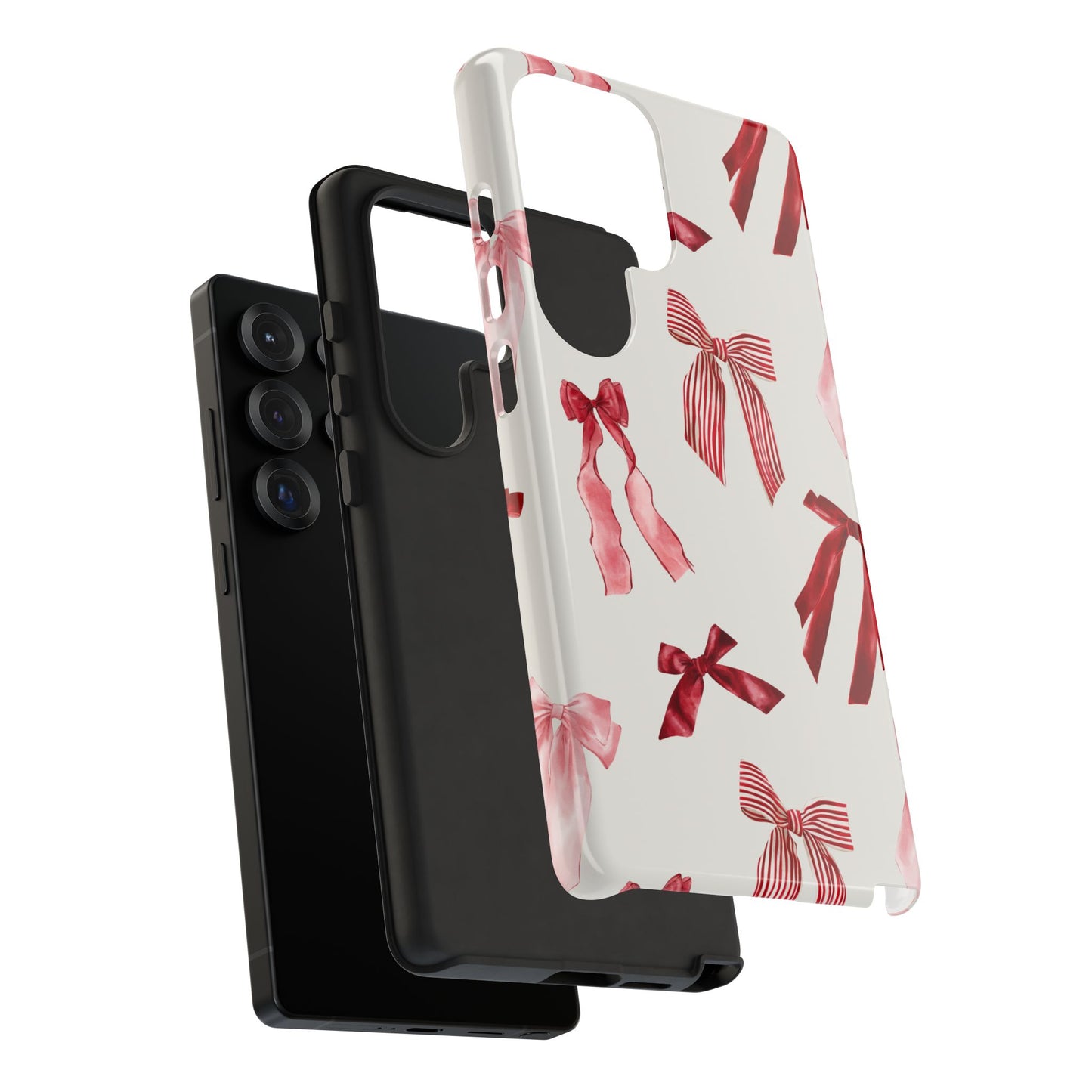 Burgundy Chic Bow Design Phone Case - JGUS