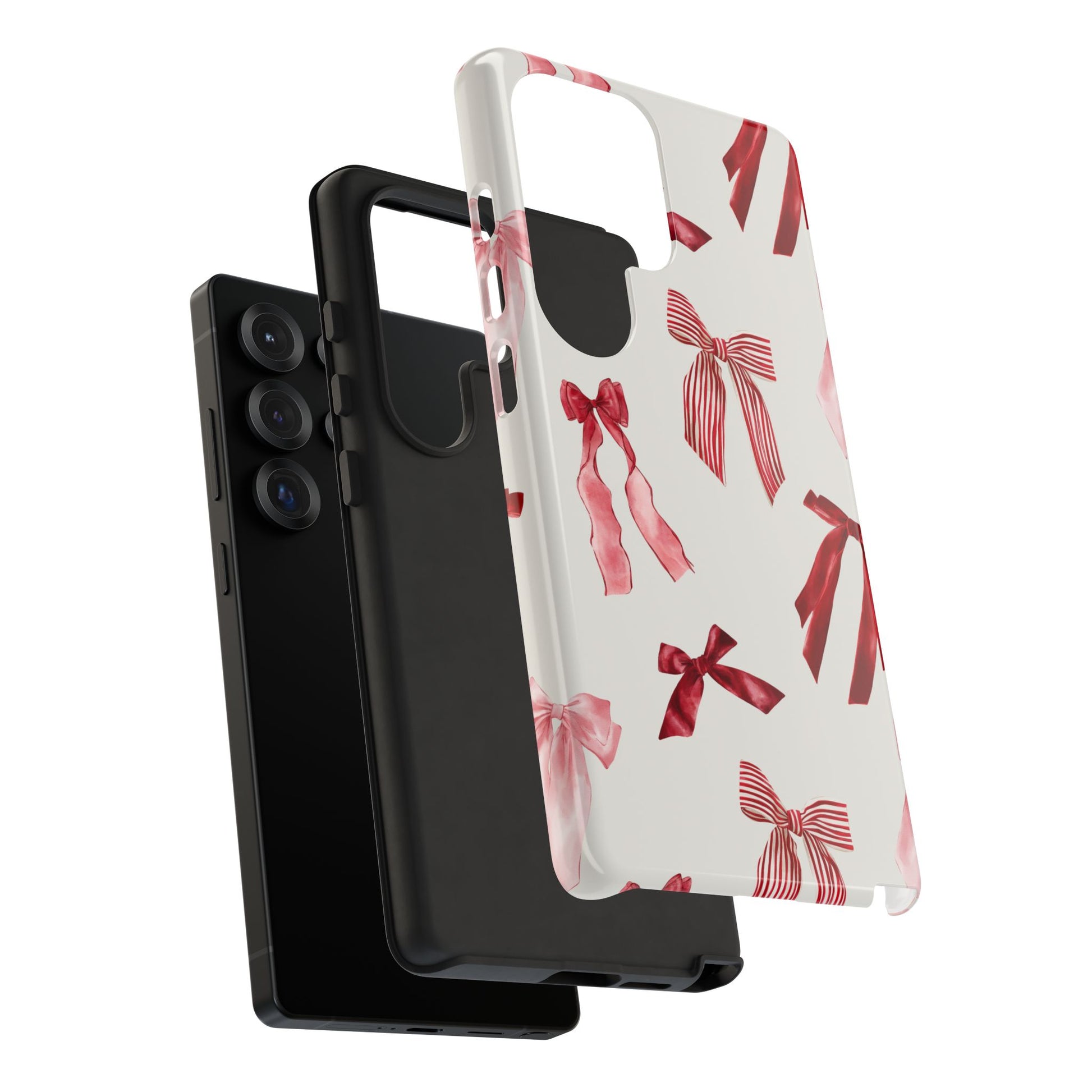 Burgundy Chic Bow Design Phone Case - JGUS