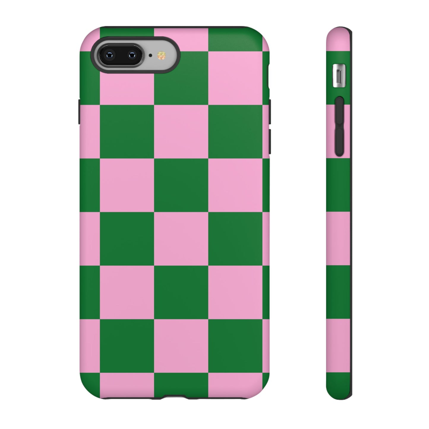 Pink Retro Checkered Phone Case – 90s Aesthetic, Vintage Grid Pattern for iPhone & Samsung - JGUS
