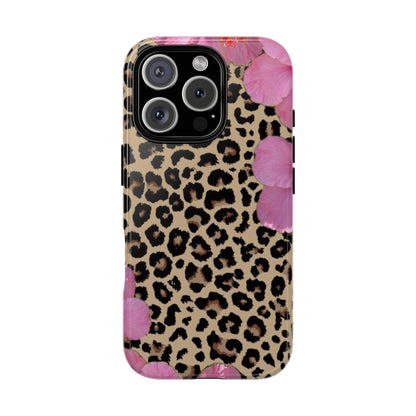 Leopard Bloom Pink Floral Phone Case – Trendy Animal Print Case for iPhone & Samsung