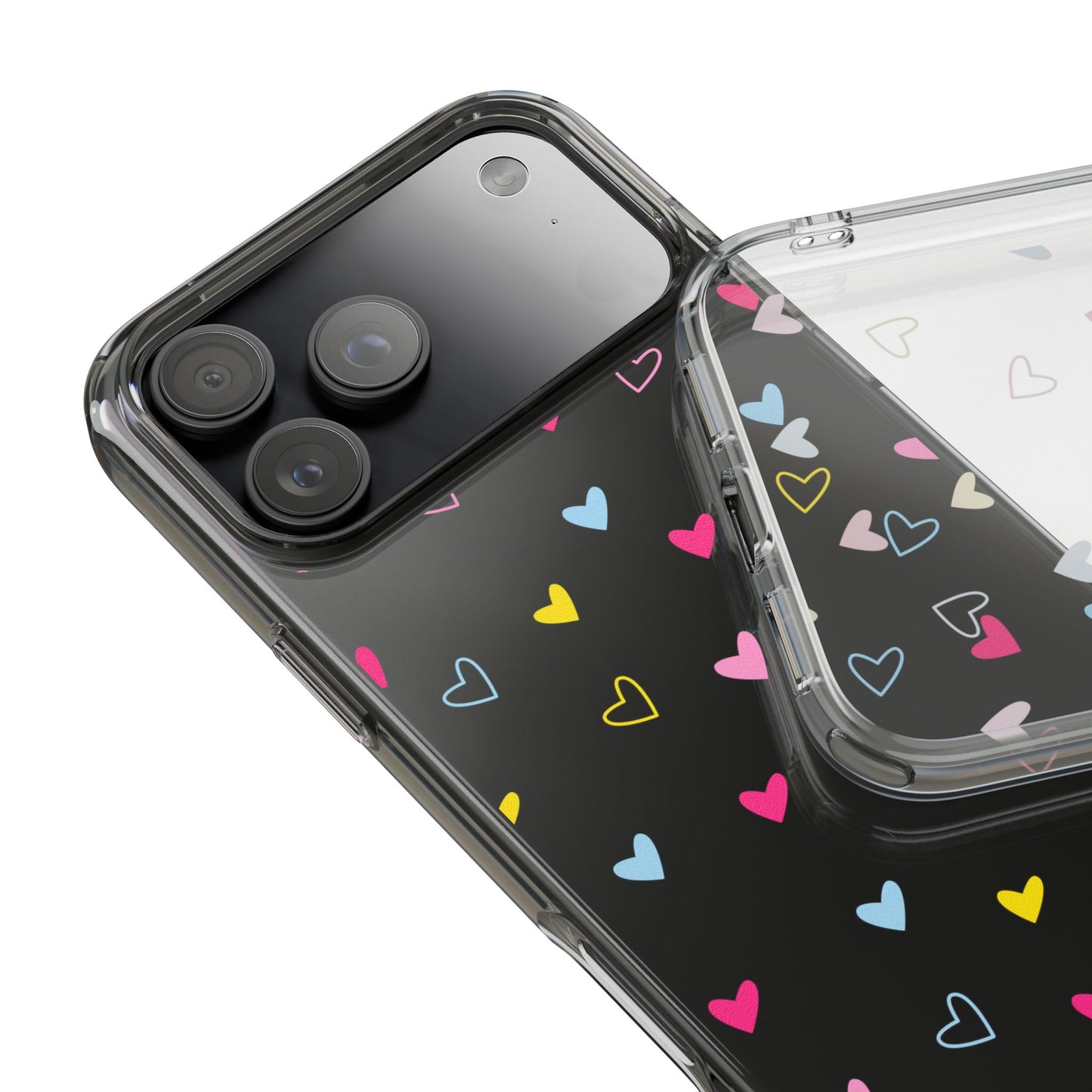 Transparent Heart Design Pattern Clear Phone Case