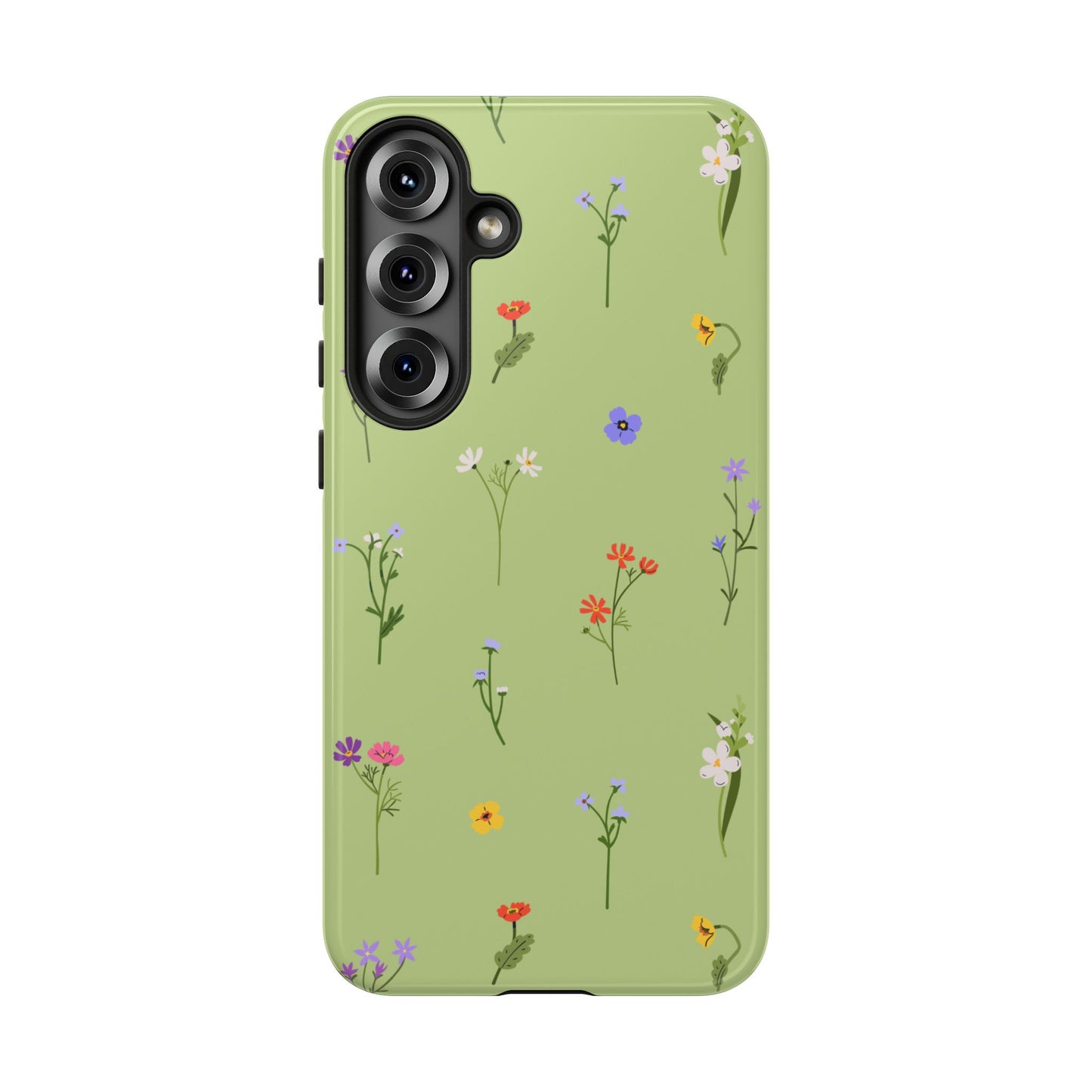 Pastel Green Wildflower Phone Case – Cute Floral Pattern for iPhone & Samsung