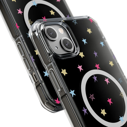 Star Pattern Clear Mag Safe Case, Magnetic Clear Impact Case