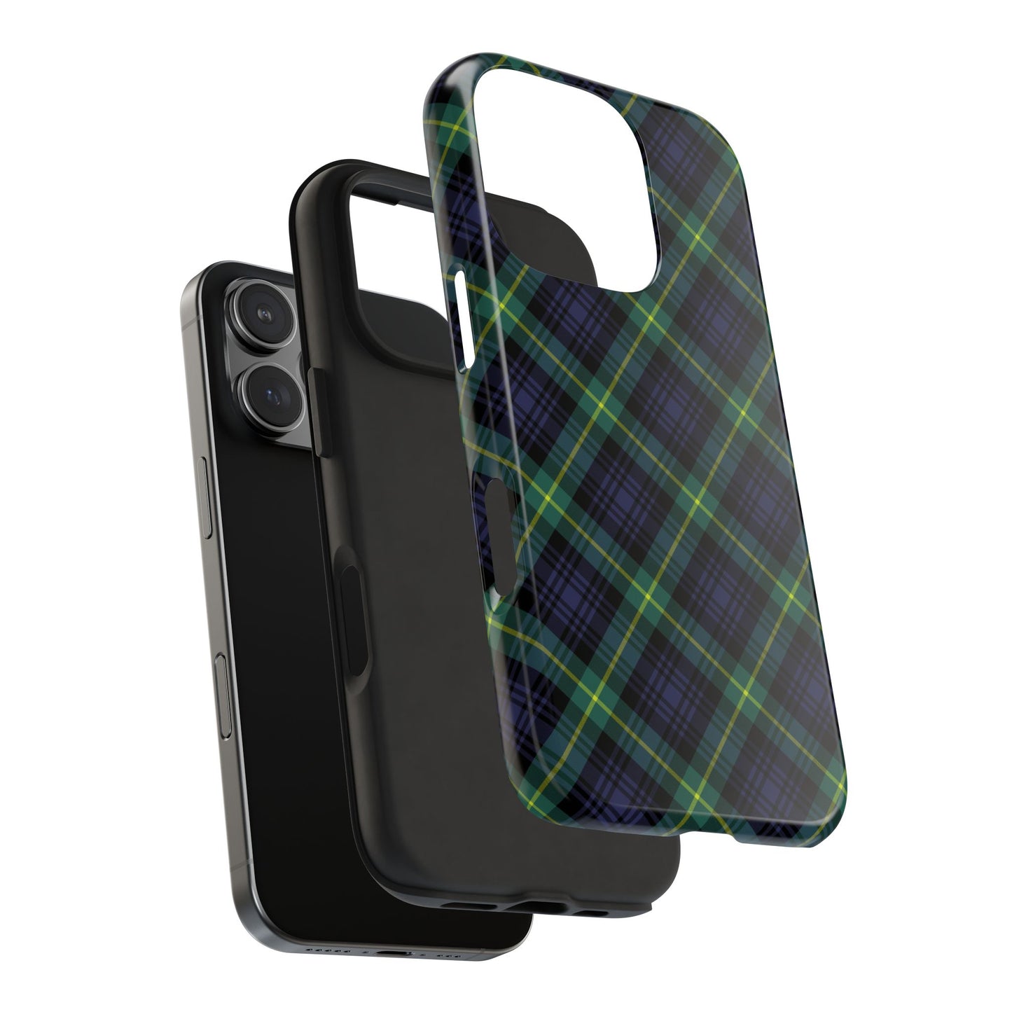 Jade Plaid Luxe Phone Case – Dual-Layer Protection for iPhone & Samsung